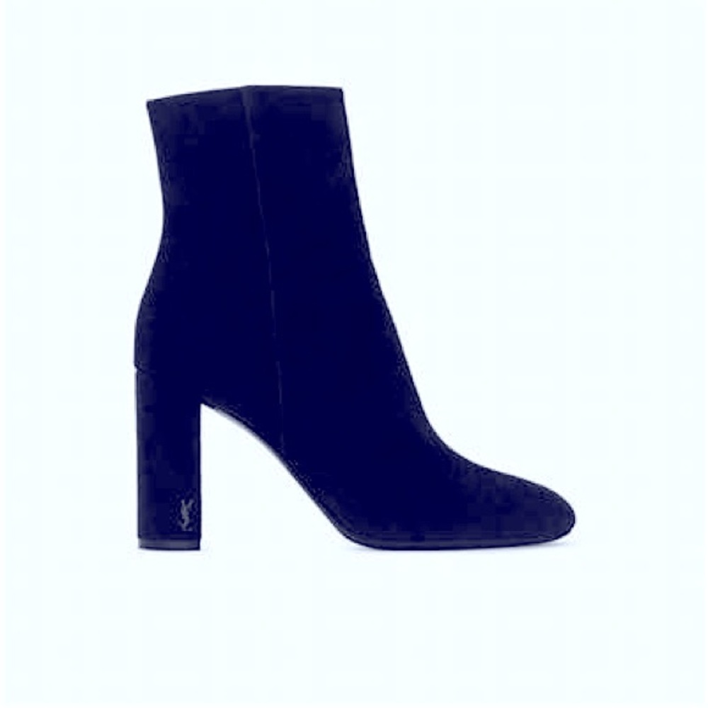YSL Lou Suede heel ankle Boots